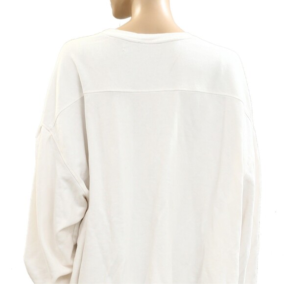 By Anthropologie Tulle-Hem Pullover Sweatshirt Top Cotton Oversized XS 284368 - Picture 7 of 8